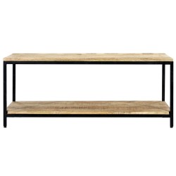 vidaXL Mesa de centro de madera maciza de mango 110x60x45 cm