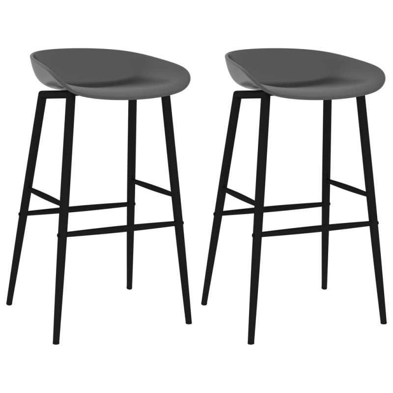 vidaXL Taburetes de cocina 2 unidades gris vidaXL Taburetes de cocina 2 unidades gris