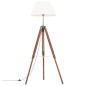 vidaXL Lámpara de trípode madera maciza de teca marrón y blanco 141 cm vidaXL Lámpara de trípode madera maciza de teca marrón y blanco 141 cm