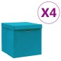 vidaXL Cajas de almacenaje con tapas 4 uds azul bebé 28x28x28 cm vidaXL Cajas de almacenaje con tapas 4 uds azul bebé 28x28x28 cm