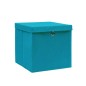 vidaXL Cajas de almacenaje con tapas 4 uds azul bebé 28x28x28 cm vidaXL Cajas de almacenaje con tapas 4 uds azul bebé 28x28x28 cm