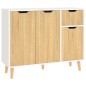 vidaXL Aparador madera de ingeniería blanco y roble Sonoma 90x30x72 cm
