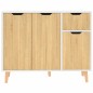 vidaXL Aparador madera de ingeniería blanco y roble Sonoma 90x30x72 cm