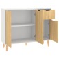vidaXL Aparador madera de ingeniería blanco y roble Sonoma 90x30x72 cm