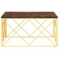 vidaXL Mesa de centro acero inoxidable madera maciza reciclada dorada vidaXL Mesa de centro acero inoxidable madera maciza reciclada dorada