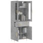 vidaXL Aparador alto madera contrachapada gris hormigón 69,5x34x180 cm vidaXL Aparador alto madera contrachapada gris hormigón 69,5x34x180 cm