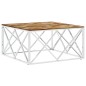 vidaXL Mesa de centro acero inoxidable y madera reciclada plateada