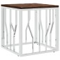 vidaXL Mesa de centro acero inoxidable y madera reciclada plateada vidaXL Mesa de centro acero inoxidable y madera reciclada plateada