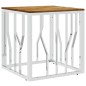 vidaXL Mesa de centro acero inoxidable y madera maciza acacia plateada vidaXL Mesa de centro acero inoxidable y madera maciza acacia plateada