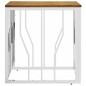 vidaXL Mesa de centro acero inoxidable y madera maciza acacia plateada vidaXL Mesa de centro acero inoxidable y madera maciza acacia plateada
