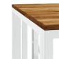 vidaXL Mesa de centro acero inoxidable y madera maciza acacia plateada vidaXL Mesa de centro acero inoxidable y madera maciza acacia plateada