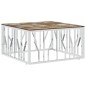 vidaXL Mesa de centro acero inoxidable y madera reciclada plateada vidaXL Mesa de centro acero inoxidable y madera reciclada plateada