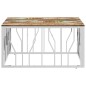 vidaXL Mesa de centro acero inoxidable y madera reciclada plateada vidaXL Mesa de centro acero inoxidable y madera reciclada plateada