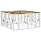 vidaXL Mesa de centro acero inoxidable y madera reciclada plateado vidaXL Mesa de centro acero inoxidable y madera reciclada plateado