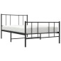 vidaXL Estructura de cama con cabecero y estribo metal negro 107x203cm vidaXL Estructura de cama con cabecero y estribo metal negro 107x203cm