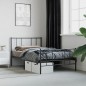 vidaXL Estructura de cama con cabecero y estribo metal negro 107x203cm vidaXL Estructura de cama con cabecero y estribo metal negro 107x203cm