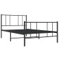 vidaXL Estructura de cama con cabecero y estribo metal negro 107x203cm vidaXL Estructura de cama con cabecero y estribo metal negro 107x203cm