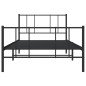 vidaXL Estructura de cama con cabecero y estribo metal negro 107x203cm vidaXL Estructura de cama con cabecero y estribo metal negro 107x203cm