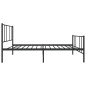 vidaXL Estructura de cama con cabecero y estribo metal negro 107x203cm vidaXL Estructura de cama con cabecero y estribo metal negro 107x203cm
