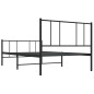 vidaXL Estructura de cama con cabecero y estribo metal negro 107x203cm vidaXL Estructura de cama con cabecero y estribo metal negro 107x203cm
