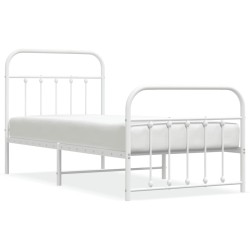 vidaXL Estructura cama metal con cabecero y pie cama blanca 80x200 cm