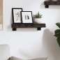 vidaXL Estante de pared madera roble tratada marrón oscuro 40x10x6 cm vidaXL Estante de pared madera roble tratada marrón oscuro 40x10x6 cm