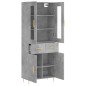 vidaXL Aparador alto madera contrachapada gris hormigón 69,5x34x180 cm vidaXL Aparador alto madera contrachapada gris hormigón 69,5x34x180 cm