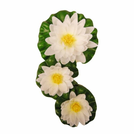 Ubbink Set de lirios de agua decorativos 3 piezas blanco