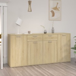 vidaXL Aparador de madera de ingeniería roble Sonoma 160x36x75 cm