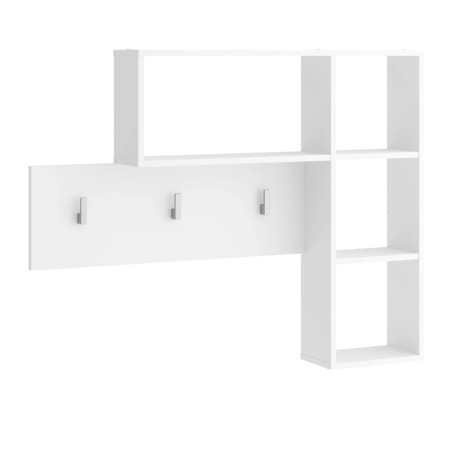 FMD Perchero de pared con 4 compartimentos abiertos blanco