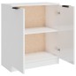 vidaXL Aparador de madera contrachapada blanco brillante 60x30x70 cm vidaXL Aparador de madera contrachapada blanco brillante 60x30x70 cm
