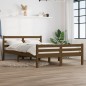 vidaXL Estructura de cama madera maciza marrón miel 135x190 cm vidaXL Estructura de cama madera maciza marrón miel 135x190 cm