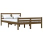 vidaXL Estructura de cama madera maciza marrón miel 135x190 cm vidaXL Estructura de cama madera maciza marrón miel 135x190 cm