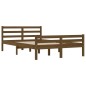vidaXL Estructura de cama madera maciza marrón miel 135x190 cm vidaXL Estructura de cama madera maciza marrón miel 135x190 cm