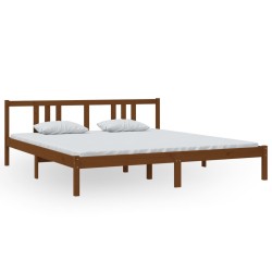 vidaXL Estructura de cama madera maciza marrón miel 180x200 cm