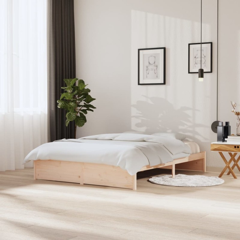 vidaXL Estructura de cama madera maciza 150x200 cm vidaXL Estructura de cama madera maciza 150x200 cm