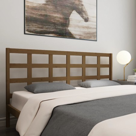 vidaXL Cabecero de cama madera maciza pino marrón miel 185,5x4x100 cm