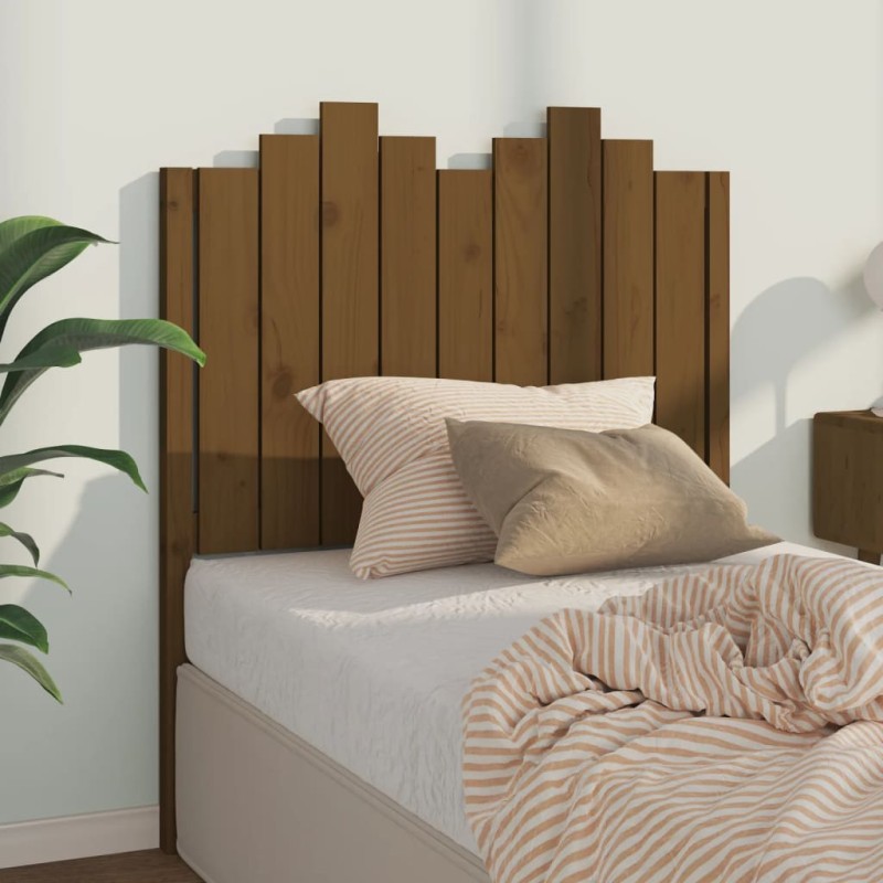 vidaXL Cabecero de cama madera maciza de pino marrón miel 96x4x110 cm vidaXL Cabecero de cama madera maciza de pino marrón miel 96x4x110 cm