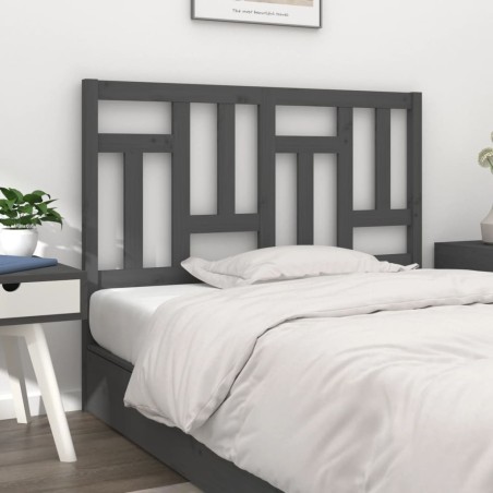 vidaXL Cabecero de cama madera maciza de pino gris 155,5x4x100 cm