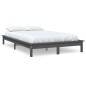 vidaXL Estructura de cama madera maciza de pino gris 180x200 cm