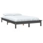 vidaXL Estructura de cama madera maciza de pino gris 180x200 cm