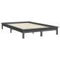 vidaXL Estructura de cama madera maciza de pino gris 180x200 cm
