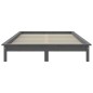 vidaXL Estructura de cama madera maciza de pino gris 180x200 cm