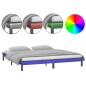 vidaXL Estructura de cama con LED madera maciza gris 135x190 cm vidaXL Estructura de cama con LED madera maciza gris 135x190 cm