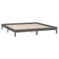 vidaXL Estructura de cama con LED madera maciza gris 135x190 cm vidaXL Estructura de cama con LED madera maciza gris 135x190 cm