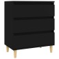 vidaXL Aparador de madera contrachapada negro 60x35x70 cm