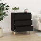 vidaXL Aparador de madera contrachapada negro 60x35x70 cm