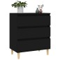 vidaXL Aparador de madera contrachapada negro 60x35x70 cm