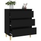 vidaXL Aparador de madera contrachapada negro 60x35x70 cm