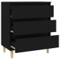 vidaXL Aparador de madera contrachapada negro 60x35x70 cm